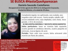 Daniela Saucedo Castellanos de 29 Años, desaparecida en la Ciudad de México.