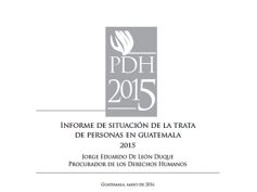 Informe de situación de la trata de personas en Guatemala 2015